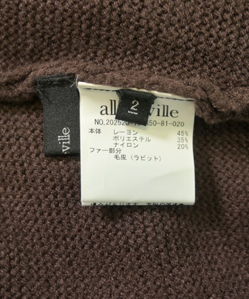 allureville（アルアバイル）カーディガン 茶 サイズ:2(M位) レディース/2200667207035
