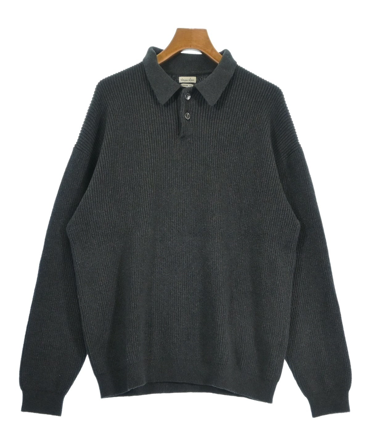 S*】様 スティーブンアラン ウールアゼ クルーニット グレー サイズS