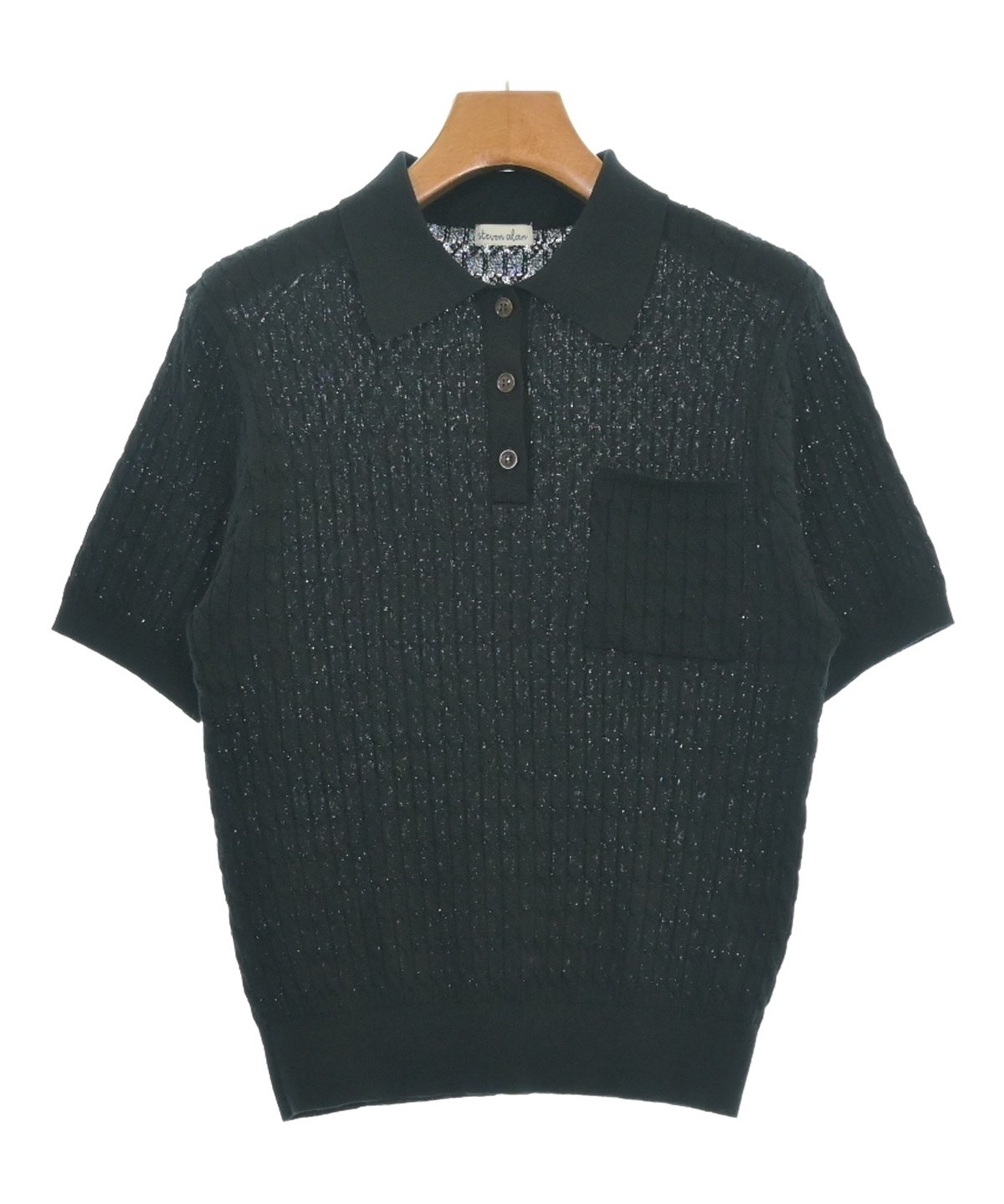 Steven Alan ポロシャツ ブラック steven alan（スティーブンアラン）ポロシャツ 紺 サイズ:2(M位