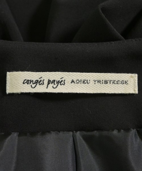 conges payes（コンジェペイエ）ノーカラージャケット 黒 サイズ:F レディース/2200603698057