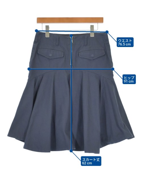 sacai luck（サカイラック）ひざ丈スカート 紺 サイズ:2(M位) レディース/2200606625029