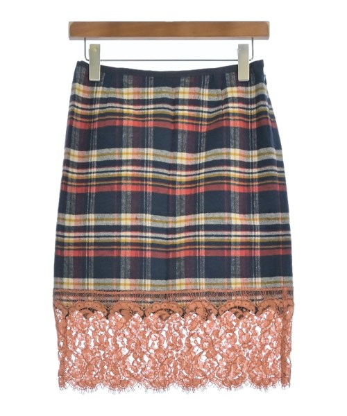 sacai luck(サカイラック)ひざ丈スカート 紺 サイズ:1(S位)/2200694316069