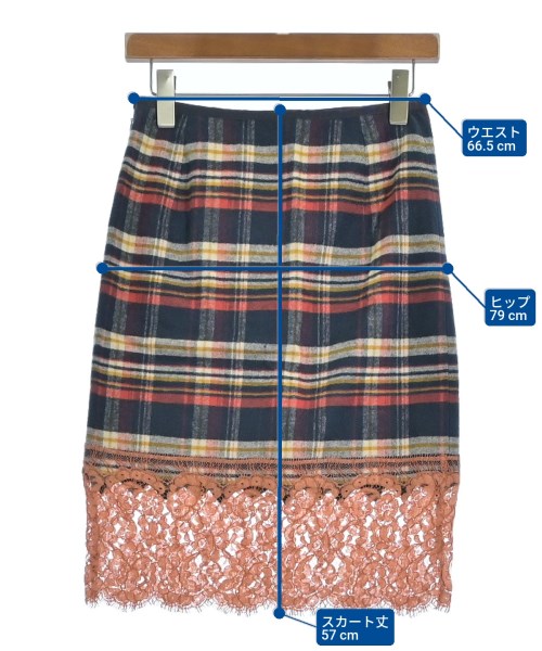 sacai luck（サカイラック）ひざ丈スカート 紺 サイズ:1(S位) レディース/2200694316069
