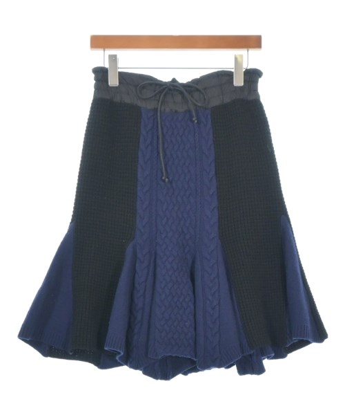 sacai luck(サカイラック)ひざ丈スカート 紺 サイズ:2(M位)/2200694683017