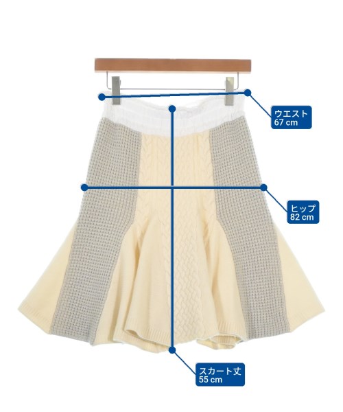 sacai luck（サカイラック）ひざ丈スカート 白 サイズ:1(S位) レディース/2200694683024