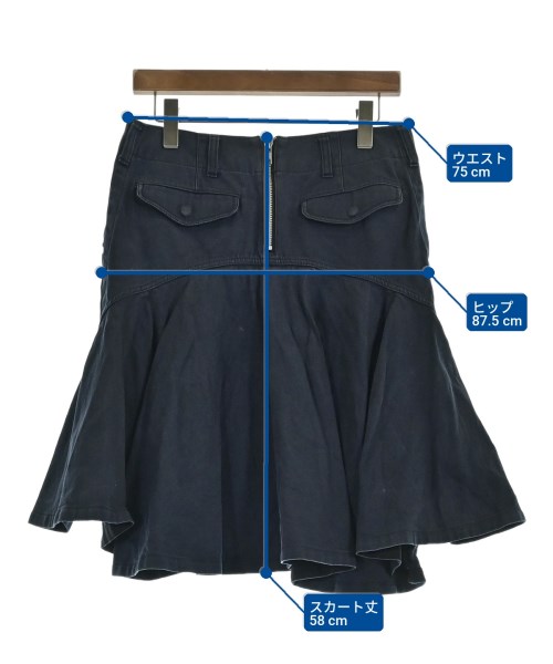 sacai luck（サカイラック）ひざ丈スカート 紺 サイズ:2(M位) レディース/2200716217077