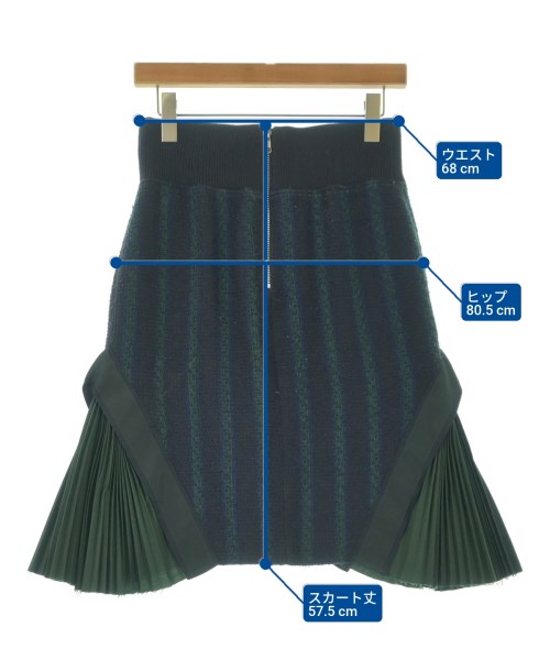 sacai luck（サカイラック）ひざ丈スカート 黒 サイズ:2(M位) レディース/2200665571039