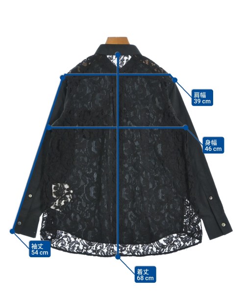 sacai luck（サカイラック）カジュアルシャツ 黒 サイズ:1(S位) レディース/2200682311045