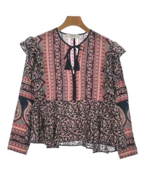 Sea NEW YORK(シーニューヨーク)ブラウス 紺 サイズ:0(XS位)/2200664294052