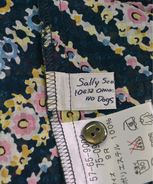 Sally Scott カジュアルシャツ 9(M位) 緑x白xピンク等(花柄)