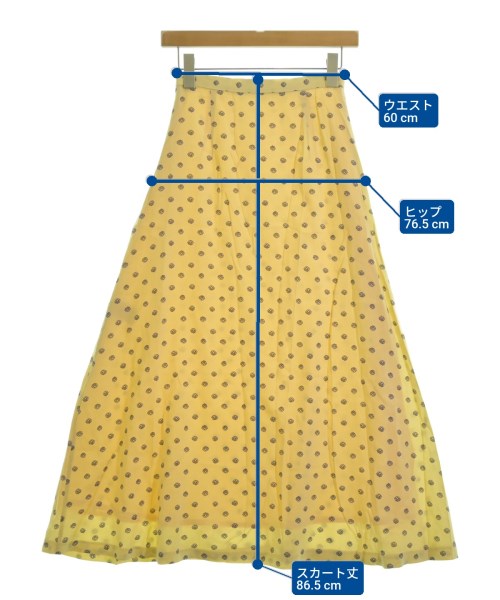 SLOBE IENA（スローブイエナ）ロング・マキシ丈スカート 黄 サイズ:36(S位) レディース/2200634403071