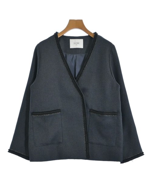 SLOBE IENA(スローブイエナ)ノーカラージャケット 紺 サイズ:-(XL位)/2200641679049