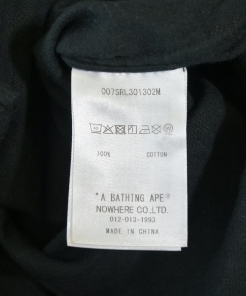 Mr.BATHING APE by UNITED ARROWS（ミスターベイシングエイプバイユナ）カジュアルシャツ 黒 サイズ:L メンズ/2200712030045