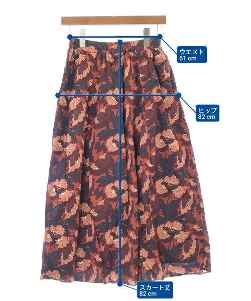 かぐれ（カグレ）ロング・マキシ丈スカート 赤 サイズ:F レディース/2200619556082