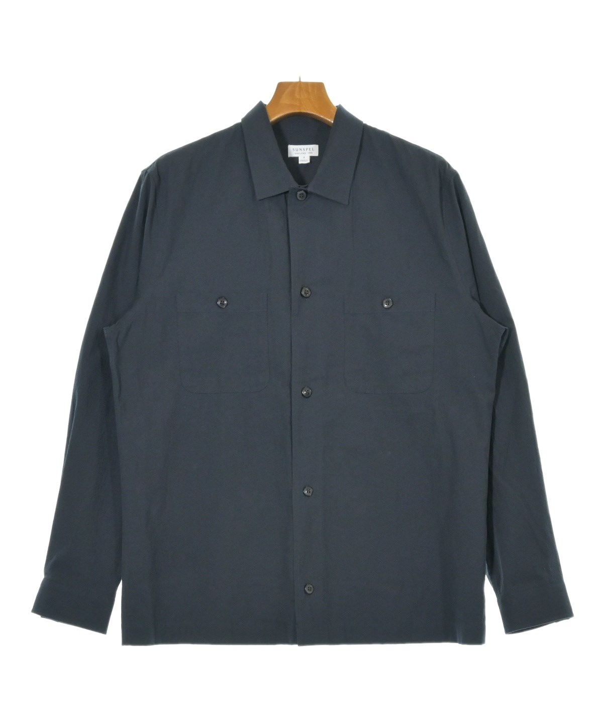 新品 同様 SUNSPEL サンスペル RECYCLED POLYESTER SUNSPEL（サンスペル）カジュアルシャツ 紺 サイズ:S メンズ