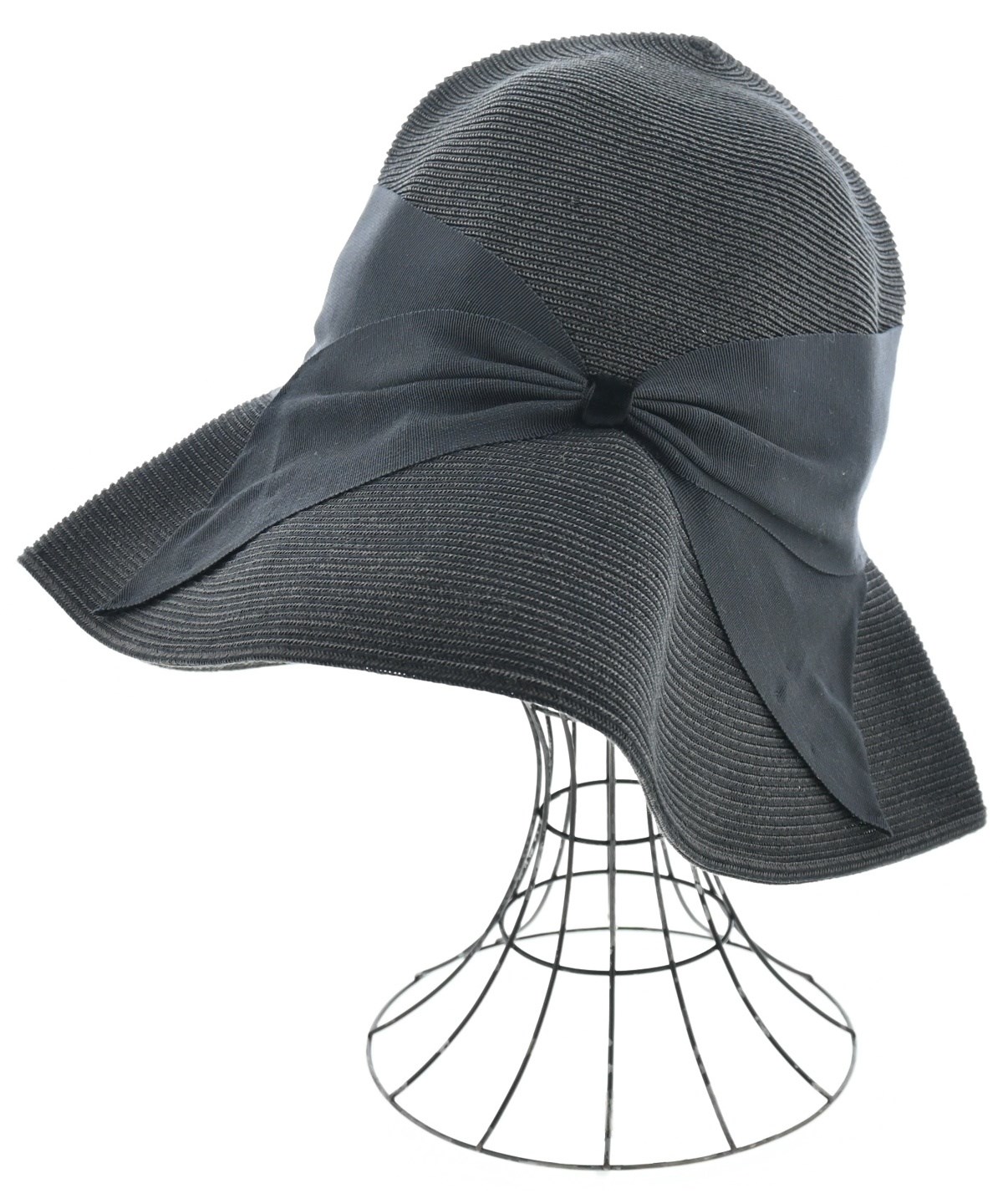 美品！アシーナニューヨーク Athena NEW YORK ハット Athena New York（アシーナニューヨーク）ストローハット 黒 サイズ