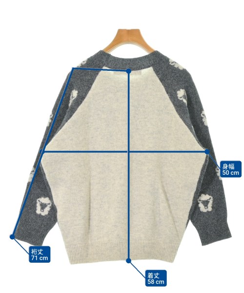 mercibeaucoup,（メルシーボークー）ニット・セーター グレー サイズ:1(S位) レディース/2200618654062