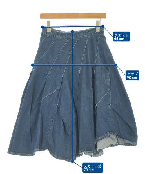 mercibeaucoup,（メルシーボークー）ひざ丈スカート 紺 サイズ:0(XS位) レディース/2200675432023