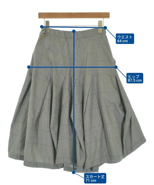 mercibeaucoup,（メルシーボークー）ひざ丈スカート 黒 サイズ:0(XS位) レディース/2200675432047