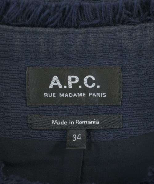A.P.C.（アーペーセー）ノーカラージャケット 青 サイズ:34(XS位) レディース/2200619496029