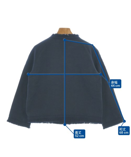 A.P.C.（アーペーセー）ノーカラージャケット 青 サイズ:34(XS位) レディース/2200619496029