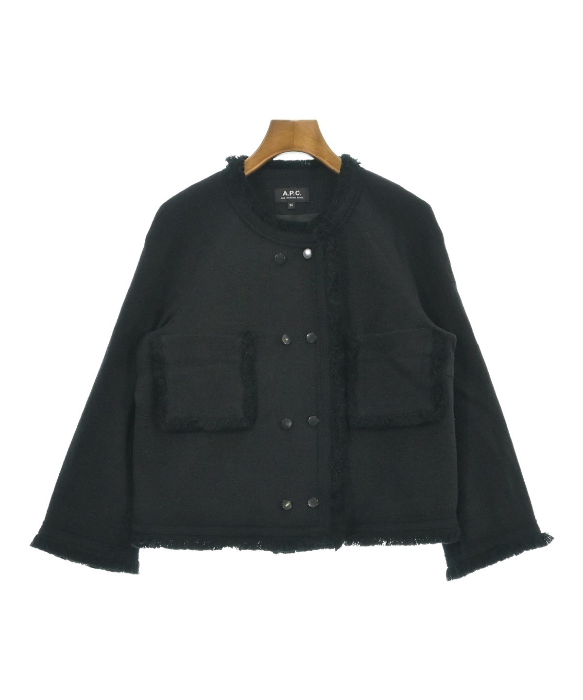 あさこ】アニエス べー.新品限定品/ノーカラージャケット/ 黒 サイズ3