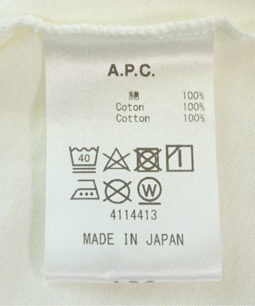 A.P.C.（アーペーセー）Tシャツ・カットソー 白 サイズ:S レディース/2200671473020