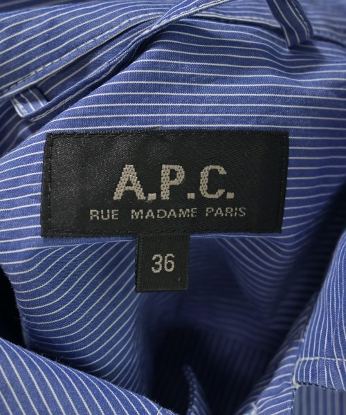 A.P.C.（アーペーセー）シャツワンピース 青 サイズ:36(S位) レディース/2200660876030