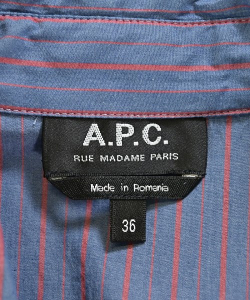 A.P.C.（アーペーセー）カジュアルシャツ 青 サイズ:36(S位) レディース/2200711190054