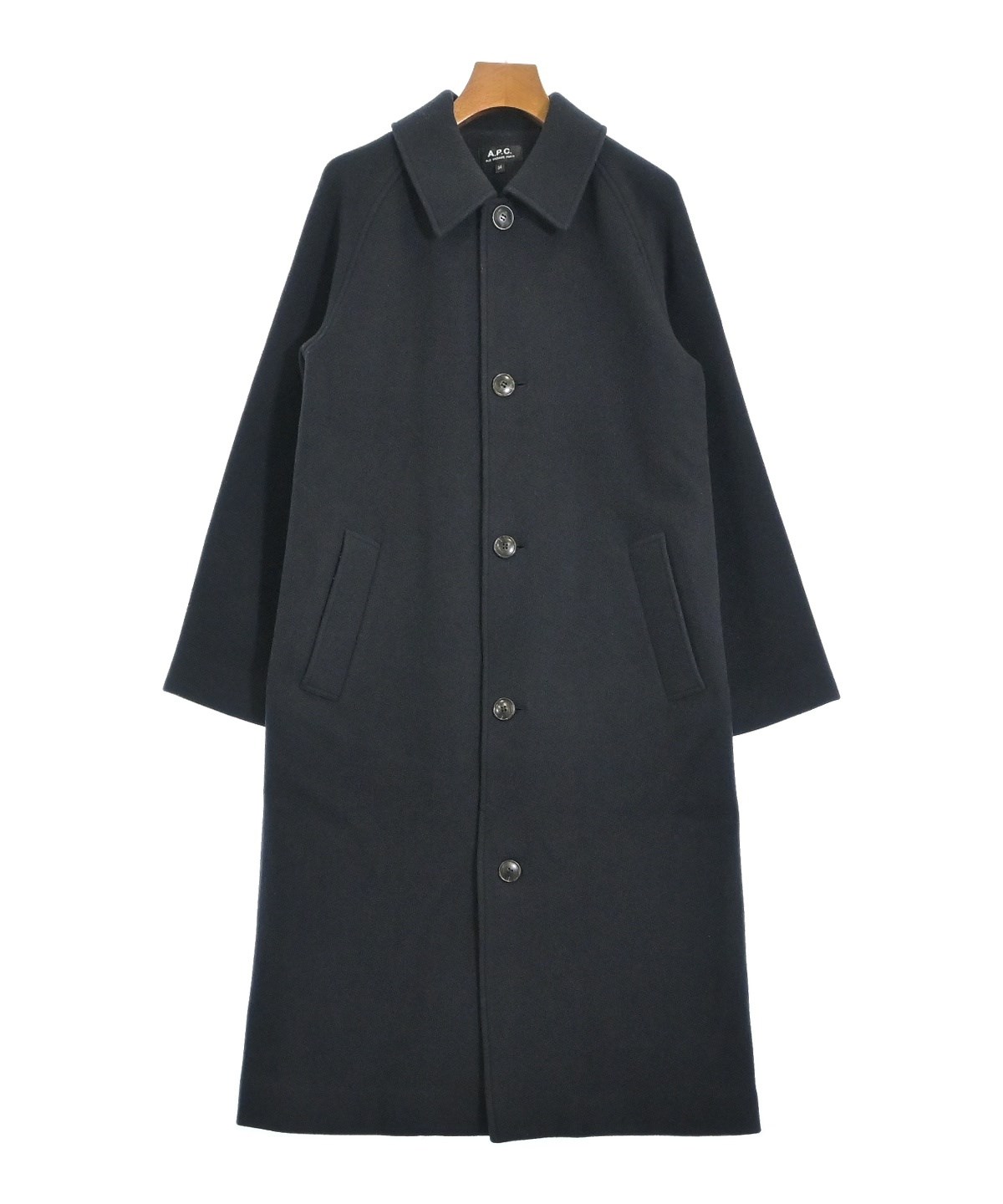 【春物】A.P.C. アーペーセー ブラック ステンカラーコート A.P.C.（アーペーセー） ステンカラーコート 36 ブラック レディース