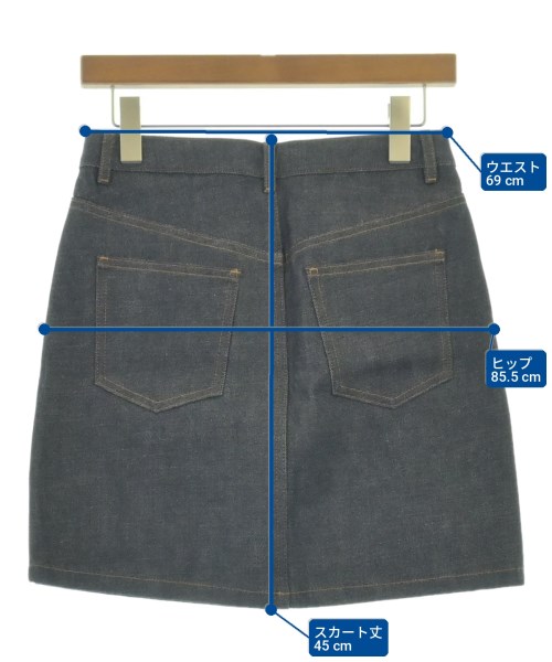 A.P.C.（アーペーセー）ひざ丈スカート 紺 サイズ:34(XS位) レディース/2200719885112