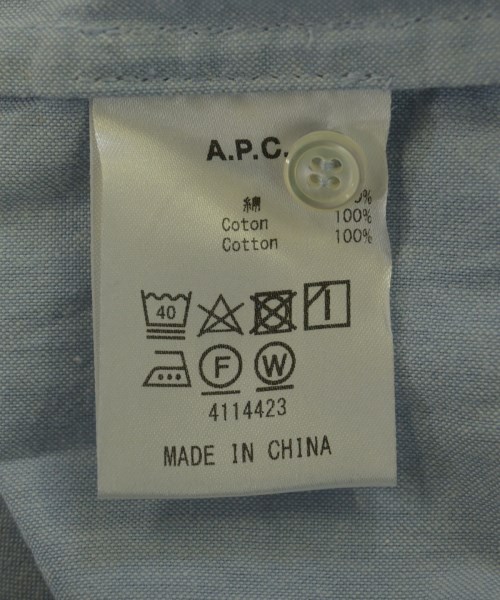 A.P.C.（アーペーセー）カジュアルシャツ 青 サイズ:34(XS位) レディース/2200719763205