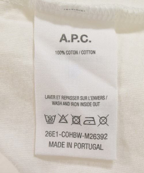 A.P.C.（アーペーセー）Tシャツ・カットソー 白 サイズ:L レディース/2200723251057