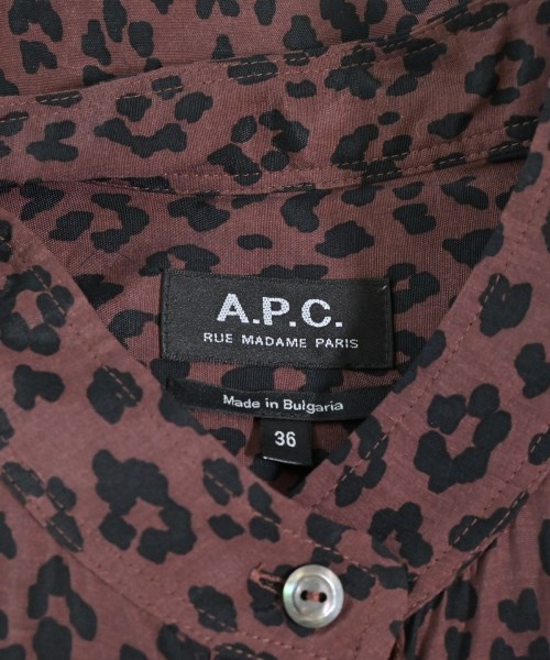 A.P.C.（アーペーセー）カジュアルシャツ 茶 サイズ:36(S位) レディース/2200692263068