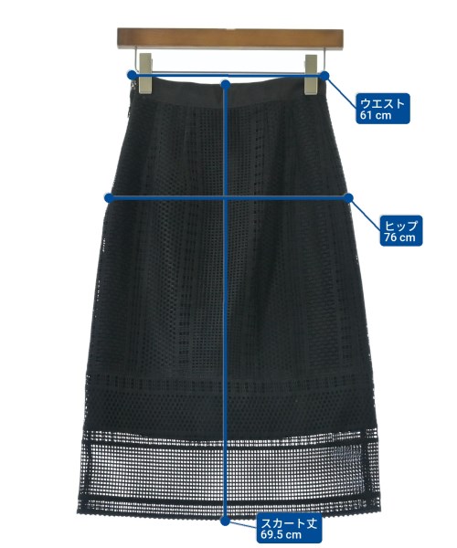 UNITED ARROWS（ユナイテッドアローズ）ひざ丈スカート 黒 サイズ:34(XS位) レディース/2200616371046
