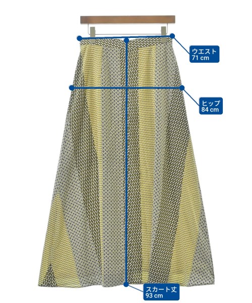 UNITED ARROWS（ユナイテッドアローズ）ロング・マキシ丈スカート 黄 サイズ:42(L位) レディース/2200619960025