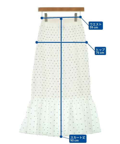 UNITED ARROWS（ユナイテッドアローズ）ロング・マキシ丈スカート 白 サイズ:36(S位) レディース/2200618302079