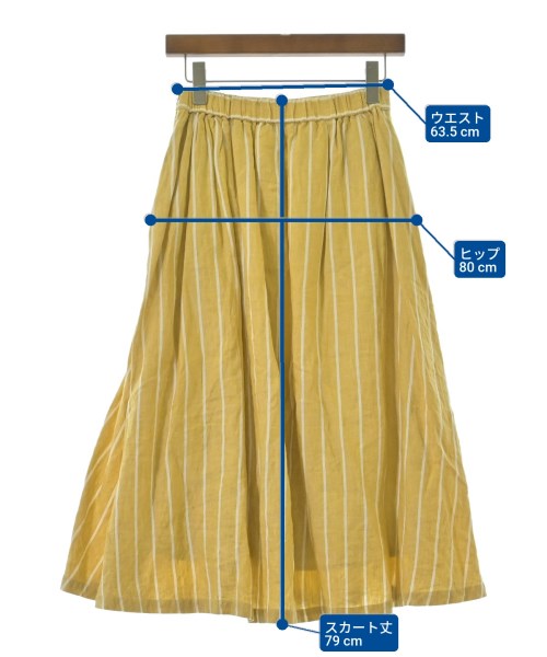 UNITED ARROWS（ユナイテッドアローズ）ロング・マキシ丈スカート 黄 サイズ:38(M位) レディース/2200698497030