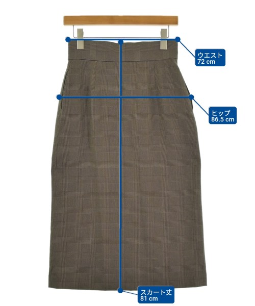 UNITED ARROWS（ユナイテッドアローズ）ひざ丈スカート 茶 サイズ:38(M位) レディース/2200709948070