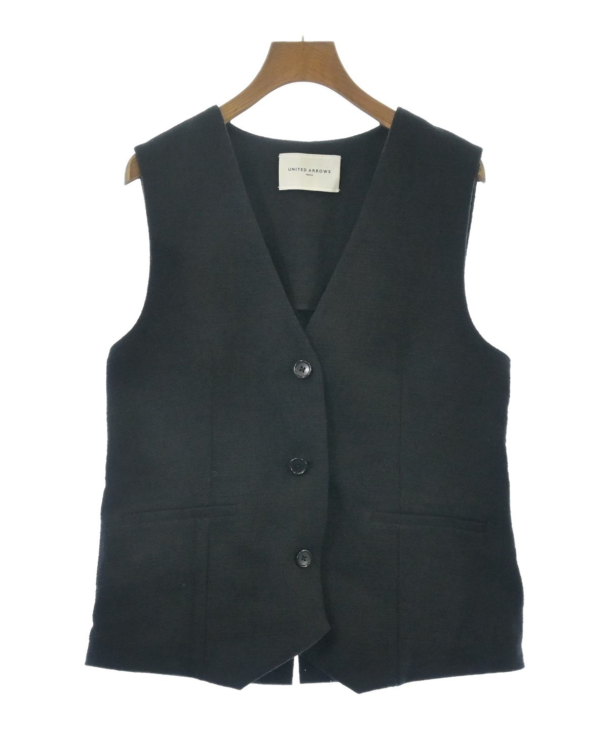 ユナイテッドアローズ◆ベスト 黒　サイズ38 UNITED ARROWS（ユナイテッドアローズ）ベスト 黒 サイズ:-(L位