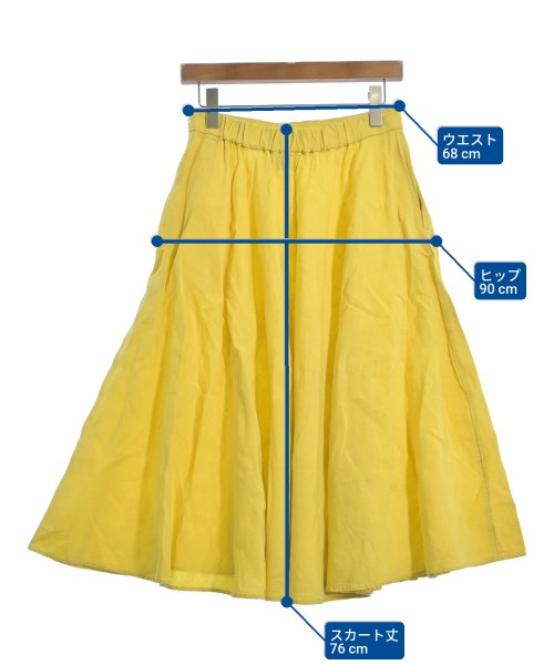UNITED ARROWS（ユナイテッドアローズ）ひざ丈スカート 黄 サイズ:40(M位) レディース/2200647506059