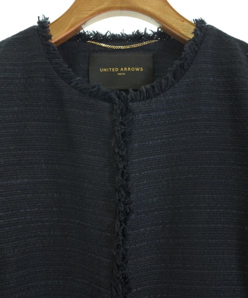 UNITED ARROWS（ユナイテッドアローズ）ノーカラージャケット 紺 サイズ:38(M位) レディース/2200666366016