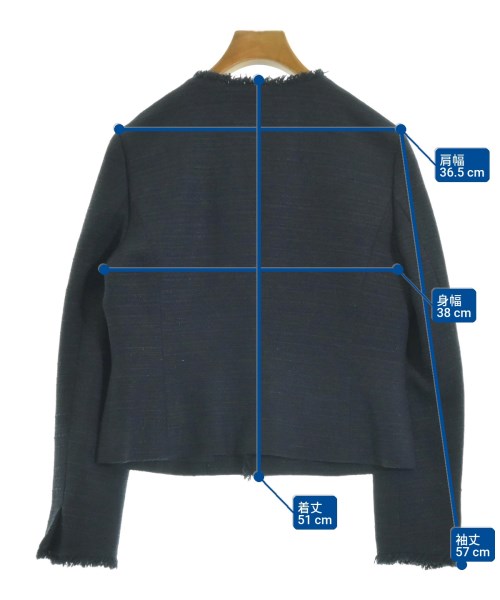 UNITED ARROWS（ユナイテッドアローズ）ノーカラージャケット 紺 サイズ:38(M位) レディース/2200666366016