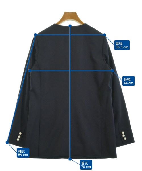 UNITED ARROWS（ユナイテッドアローズ）ノーカラージャケット 紺 サイズ:38(M位) レディース/2200668436014