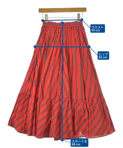 UNITED ARROWS（ユナイテッドアローズ）ロング・マキシ丈スカート 赤 サイズ:36(S位) レディース/2200685980019