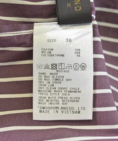 TOMORROWLAND（トゥモローランド）カジュアルシャツ 紫 サイズ:36(S位) レディース/2200617318040