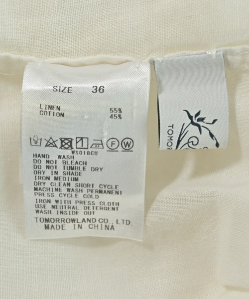 TOMORROWLAND（トゥモローランド）カジュアルシャツ 白 サイズ:36(S位) レディース/2200618888078