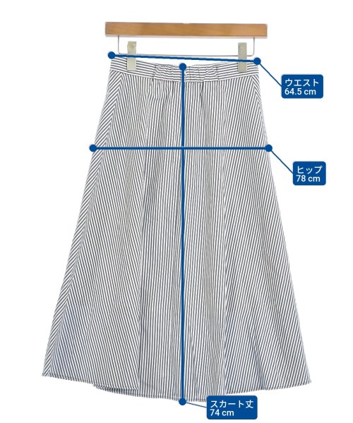 SHIPS（シップス）ロング・マキシ丈スカート 紺 サイズ:38(M位) レディース/2200619120030