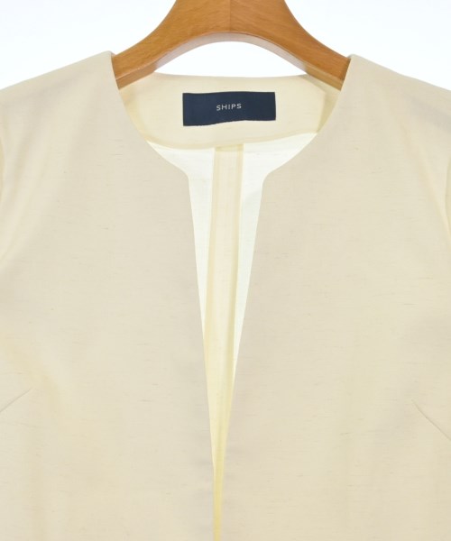 SHIPS（シップス）ノーカラージャケット 白 サイズ:36(S位) レディース/2200613580038