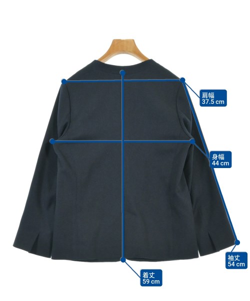SHIPS（シップス）ノーカラージャケット 紺 サイズ:36(S位) レディース/2200670060023